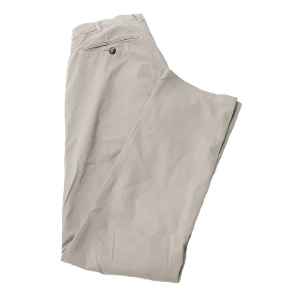 Canali Mens Chino Pants Beige Herringbone Cotton Button Size 44
